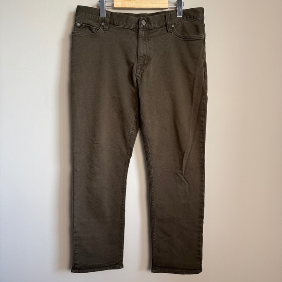 Banana Republic‎ Men's Traveller Slim Chino Pant Olive Size 35x30 Casual Twill - Picture 1 of 15